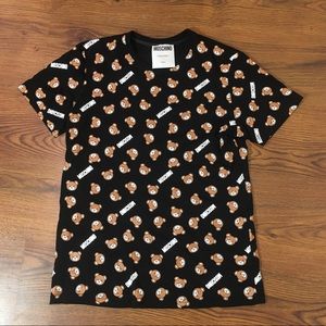 Moschino S.p.A Large Black TShirt with Teddy Bear Print